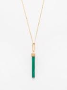 Mateo - Malachite Bar & 14kt Gold Necklace - Mens - Yellow Gold