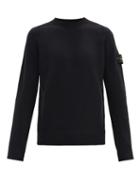 Matchesfashion.com Stone Island - Logo-patch Wool-blend Sweater - Mens - Black