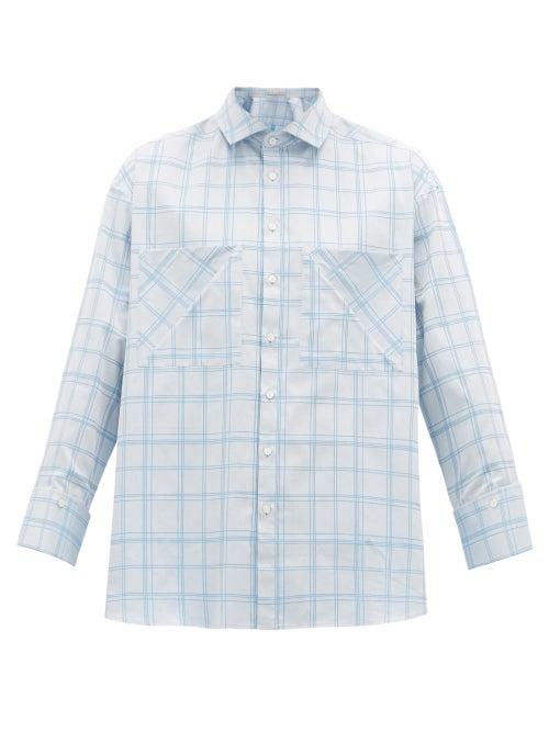Matchesfashion.com Palmer//harding - Carl Checked Cotton-poplin Shirt - Mens - Blue Multi