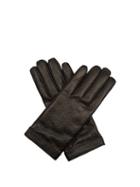 Gucci Signature Leather Gg Debossed Gloves