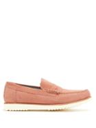 Matchesfashion.com Grenson - Ashley Raised Sole Suede Penny Loafers - Mens - Pink