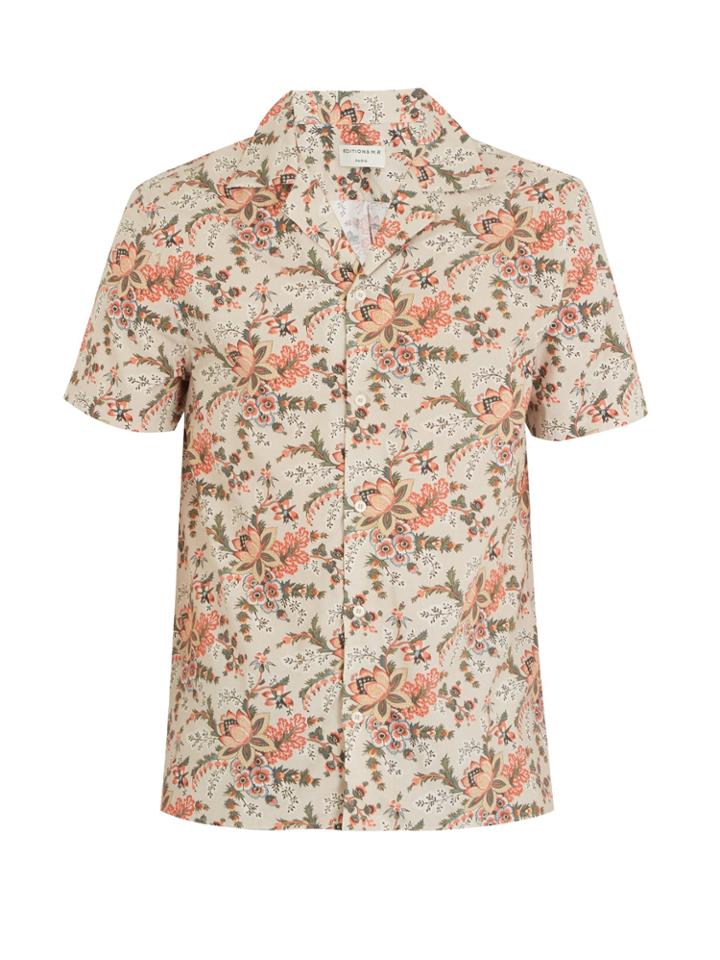 Éditions M.r Tahiti Floral-print Cotton Shirt