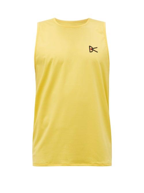 District Vision - Air Wear Logo-print Tank Top - Mens - Yellow