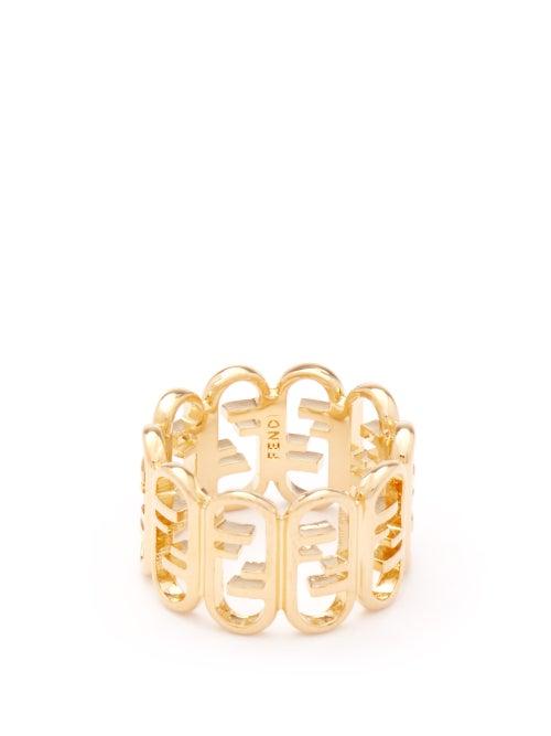 Fendi - O'lock Ff-logo Ring - Womens - Gold