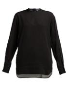 Matchesfashion.com Ann Demeulemeester - Buttoned Cotton Blend Blouse - Womens - Black