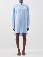 Raey - Strap-back Organic-cotton Striped Shirt - Womens - Blue Stripe