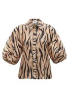 Matchesfashion.com Aje - Nouveau Zebra-print Cotton Shirt - Womens - Animal