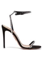 Matchesfashion.com Aquazzura - Very Vera 105 Crystal Suede Sandals - Womens - Black
