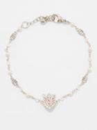 Gucci - Faux-pearl & Crystal-heart Bracelet - Womens - Pink Multi