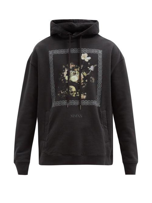 Matchesfashion.com Ksubi - Biggie Dolce Vita-print Cotton Hooded Sweatshirt - Mens - Black
