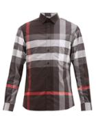 Matchesfashion.com Burberry - Somerton Nova-check Cotton-blend Poplin Shirt - Mens - Grey Multi