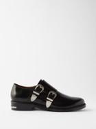 Toga Virilis - Polido Monk-strap Leather Shoes - Mens - Black