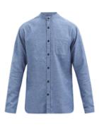 Matchesfashion.com Oliver Spencer - Stand-collar Cotton-piqu Shirt - Mens - Blue