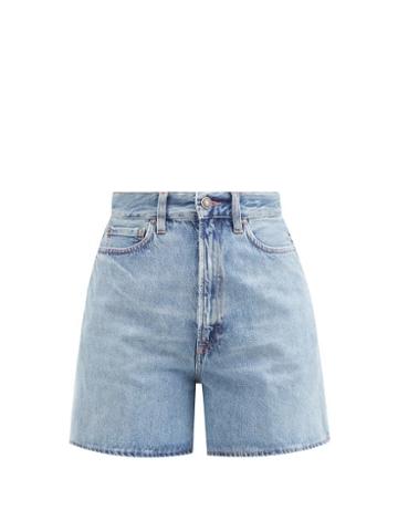 Made In Tomboy - Aisha High-rise Denim Shorts - Womens - Light Blue