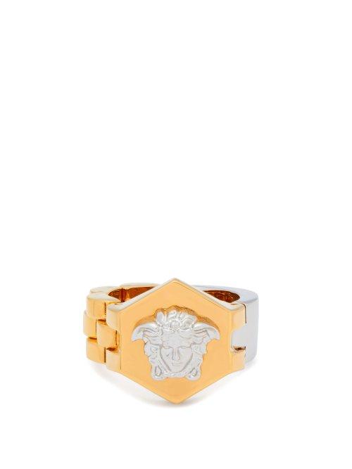 Matchesfashion.com Versace - Medusa Band And Bracelet Link Ring - Mens - Gold