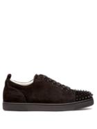 Matchesfashion.com Christian Louboutin - Louis Junior Suede Studded Trainers - Mens - Black