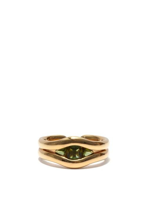 Matchesfashion.com Fernando Jorge - Trillion Tourmaline & 18kt Gold Ring - Mens - Yellow Gold