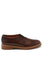 Jacques Solovire - Arthus Leather Slip-on Loafers - Mens - Dark Brown