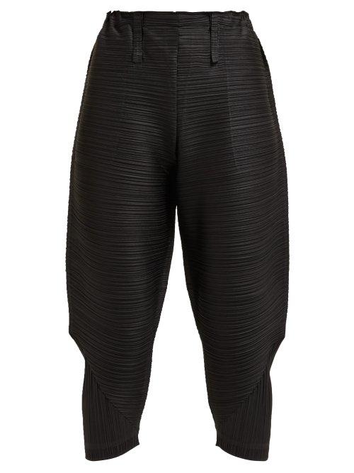 Matchesfashion.com Pleats Please Issey Miyake - Thicker Bounce Tech Pleated Tapered Trousers - Womens - Black