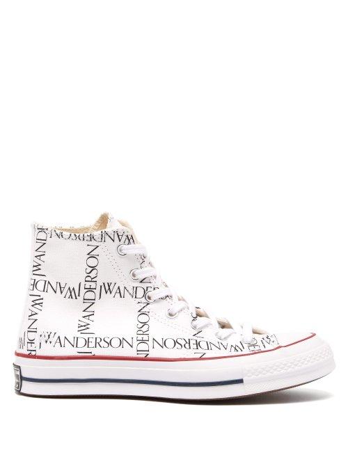 Matchesfashion.com Converse X Jw Anderson - Chuck 70 Logo Grid High Top Trainers - Mens - White Black