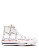 Matchesfashion.com Converse X Jw Anderson - Chuck 70 Logo Grid High Top Trainers - Mens - White Black