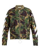 Off-white Logo And Camouflage-print Shell Bomber Jacket