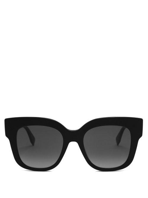 Matchesfashion.com Fendi - Oversized Cat Eye Sunglasses - Womens - Black