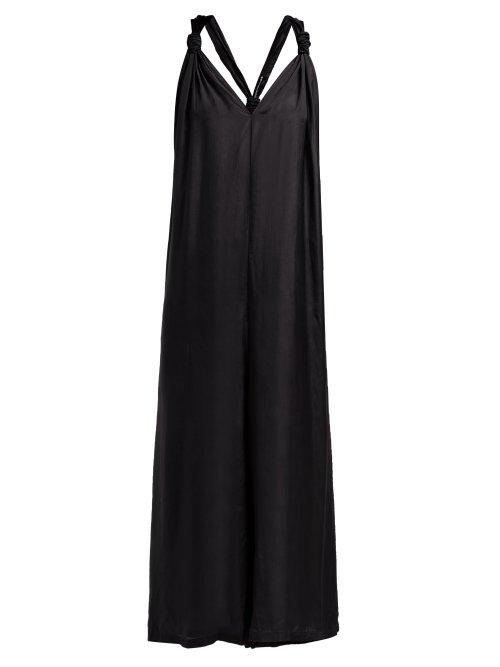 Matchesfashion.com Mes Demoiselles - Hayati V Neck Wide Leg Crepe Jumpsuit - Womens - Black