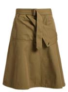 Matchesfashion.com Jw Anderson - Folded Front A Line Cotton Skirt - Womens - Khaki