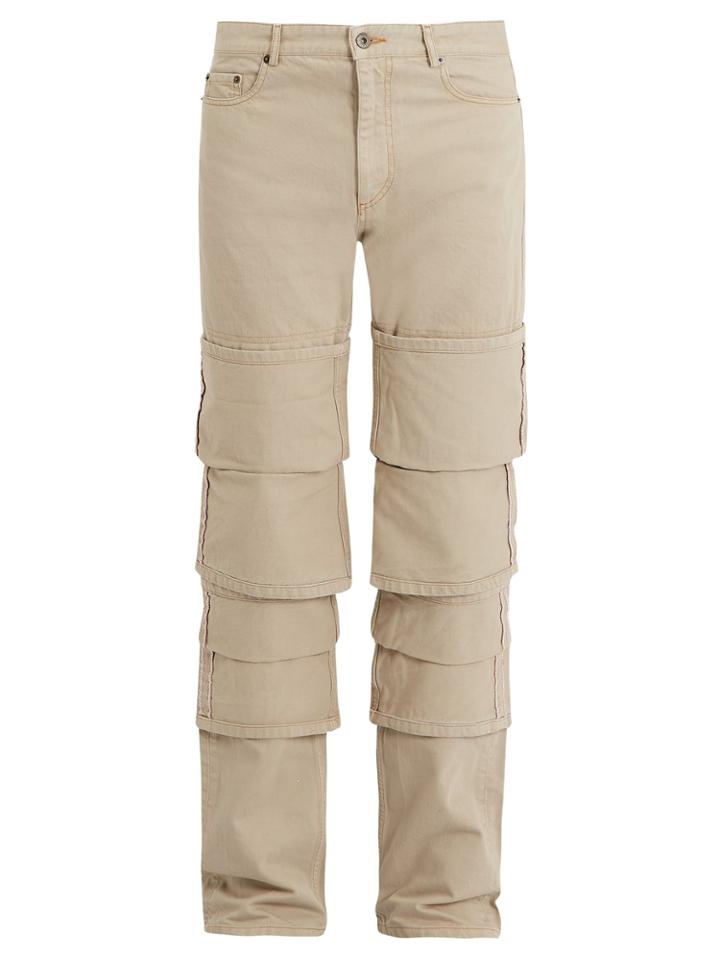 Y/project Mid-rise Tiered Fold-up Cotton-twill Jeans