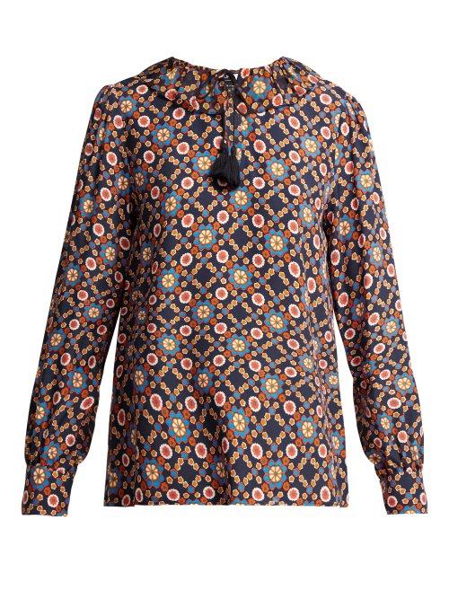 Matchesfashion.com A.p.c. - Debbie Retro Floral Print Blouse - Womens - Navy Print