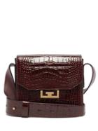 Matchesfashion.com Givenchy - Eden Small Crocodile Effect Leather Shoulder Bag - Womens - Burgundy