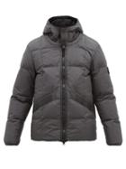Matchesfashion.com Stone Island - Hooded Quilted Down Filled Jacket - Mens - Dark Grey