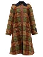 Matchesfashion.com Gucci - Single-breasted Patch & Horsebit Madras Coat - Womens - Black Orange