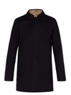 Matchesfashion.com Herno - Reversible Lazer Cut Cotton Overcoat - Mens - Navy Multi