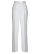 Matchesfashion.com Alexachung - High Rise Wide Leg Wool Trousers - Womens - Light Blue
