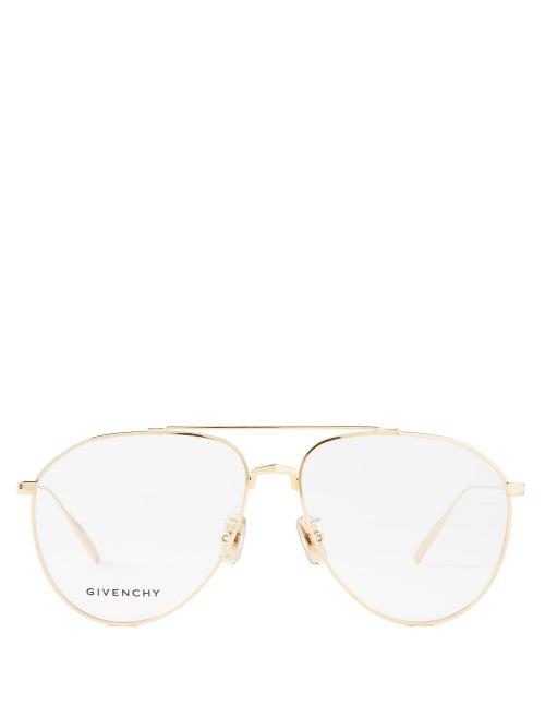 Givenchy - Aviator Metal Glasses - Womens - Gold