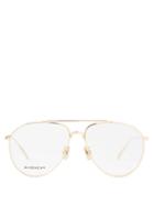 Givenchy - Aviator Metal Glasses - Womens - Gold
