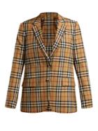 Burberry Snowdon Single-breasted Checked Wool Blazer