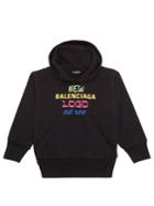Balenciaga Kids Unisex New Logo Cotton-blend Hooded Sweatshirt
