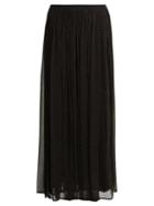 Matchesfashion.com Mes Demoiselles - Textured Polka Dot Print Georgette Skirt - Womens - Black