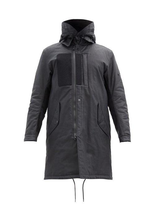 Matchesfashion.com Stone Island Shadow Project - Coated-linen Fishtail Parka - Mens - Black
