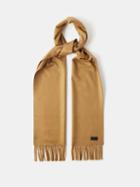 Saint Laurent - Fringed Cashmere Scarf - Womens - Brown