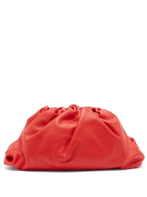 Matchesfashion.com Bottega Veneta - The Pouch Large Leather Clutch - Womens - Red