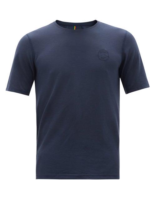 Mens Activewear Iffley Road - Cambrian Striped Drirelease-jersey T-shirt - Mens - Navy
