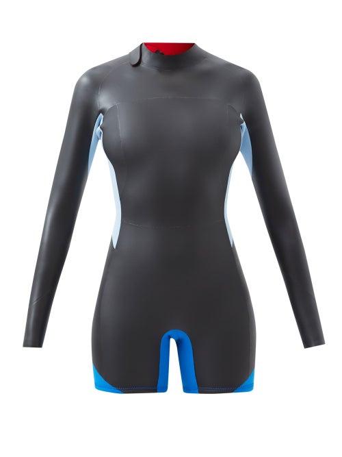 Stockholm Surfboard Club - Christel 3/2mm Short Neoprene Wetsuit - Womens - Navy Multi