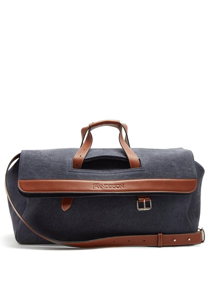 Jw Anderson Leather-trimmed Denim Holdall
