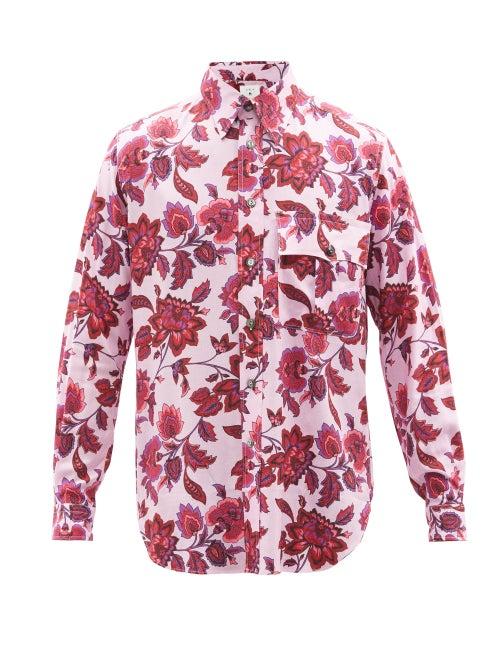 L.e.j - Floral-print Challis Shirt - Mens - Pink Multi