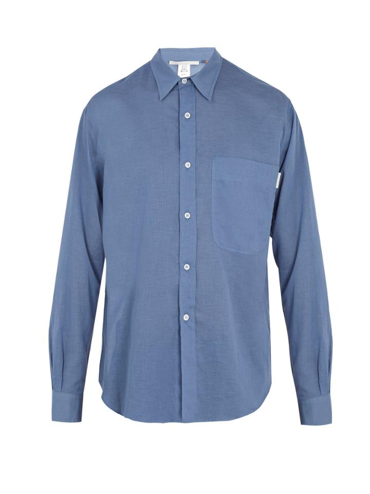 Stella Mccartney Point-collar Patch-pocket Cotton-blend Shirt