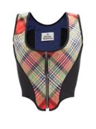Vivienne Westwood - Portrait Tartan-panelled Wool-blend Corset Top - Womens - Multi